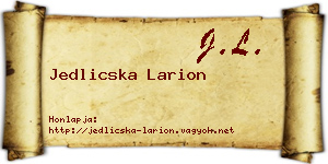 Jedlicska Larion névjegykártya